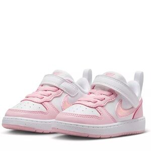 Nike Court Borough Low Recraft Toddler Girls Pink & White Sneakers Size 8C